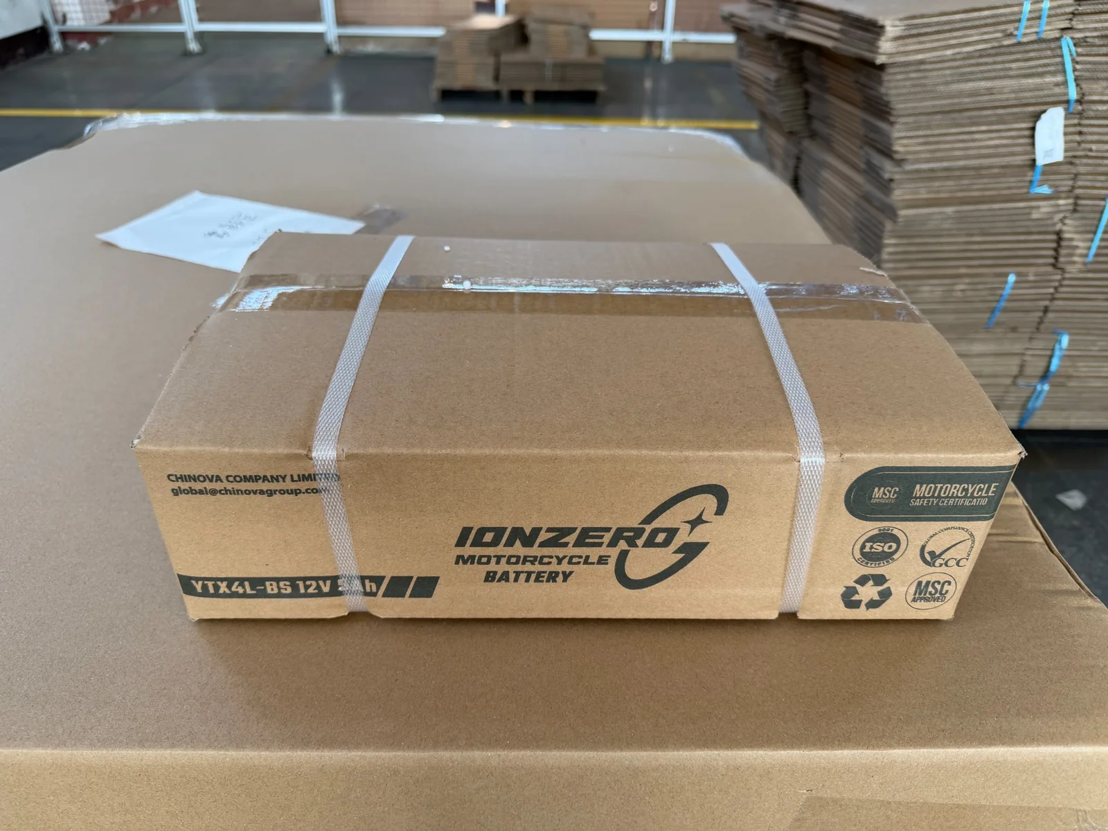 Caja máster IONZERO G de baterías lista para despacho